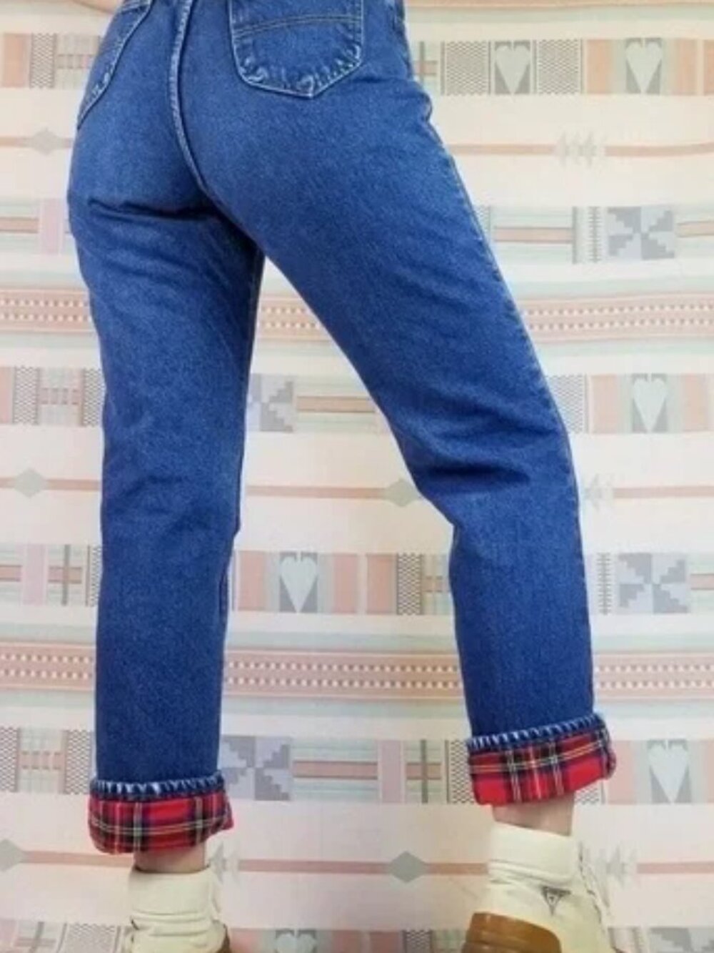 Vintage L.L. Bean Flannel Lined Relaxed Fit Straight Leg Jeans Size 8 REG
